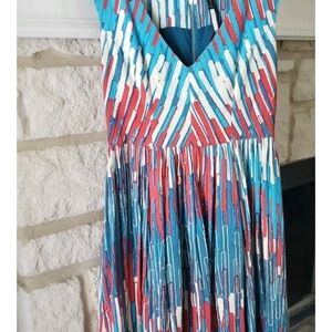 Anthropology Tracy Reese Blue and White Patterned Dress